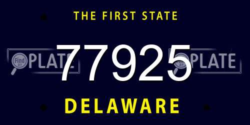 77925 Delaware License Plate