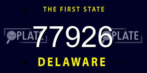 77926 Delaware License Plate