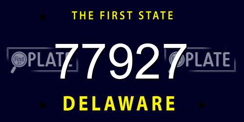 77927 Delaware License Plate