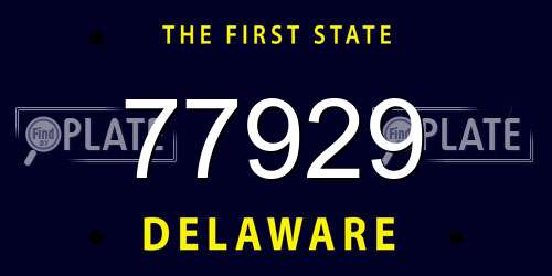 77929 Delaware License Plate