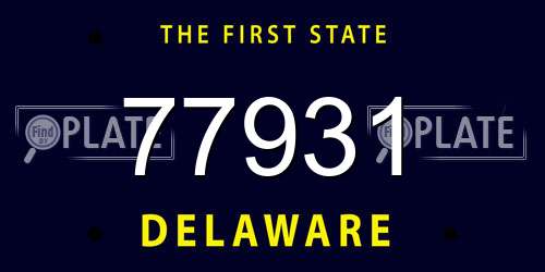77931 Delaware License Plate