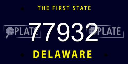 77932 Delaware License Plate