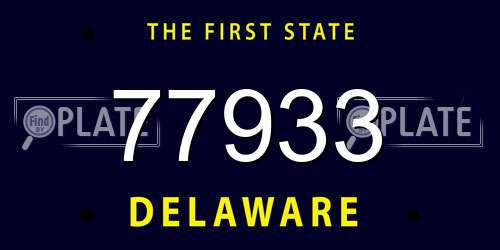77933 Delaware License Plate