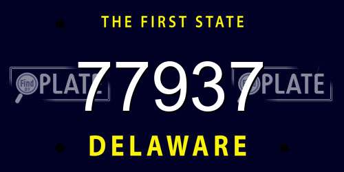 77937 Delaware License Plate