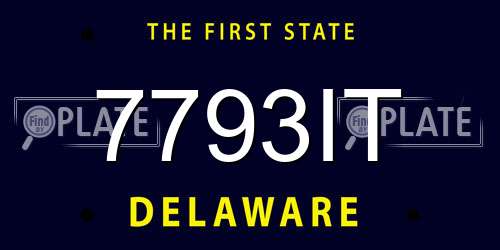 7793IT Delaware License Plate