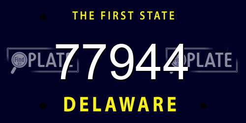 77944 Delaware License Plate