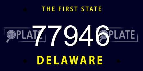 77946 Delaware License Plate