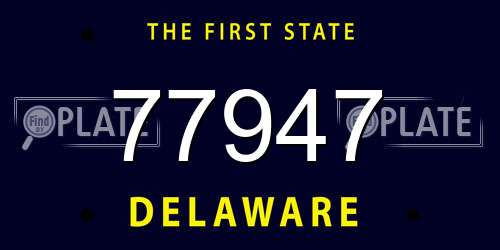 77947 Delaware License Plate