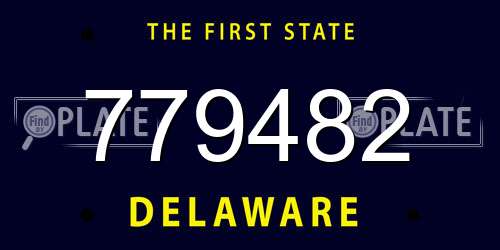 779482 Delaware License Plate