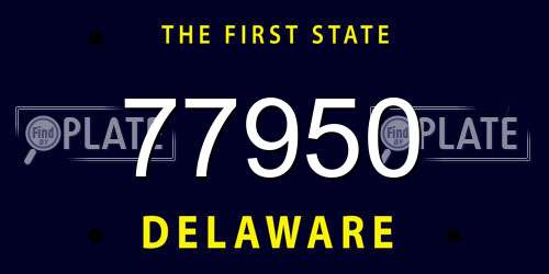 77950 Delaware License Plate