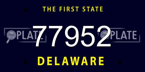 77952 Delaware License Plate