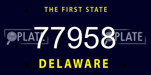 77958 Delaware License Plate