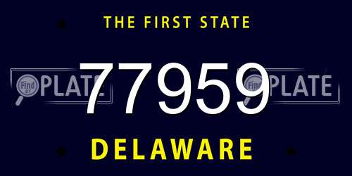 77959 Delaware License Plate