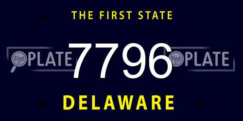 7796 Delaware License Plate
