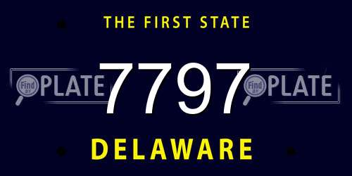 7797 Delaware License Plate