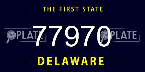 77970 Delaware License Plate