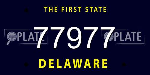 77977 Delaware License Plate