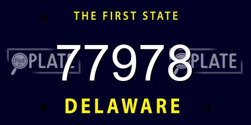 77978 Delaware License Plate