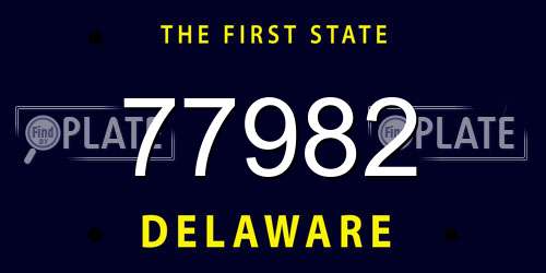 77982 Delaware License Plate