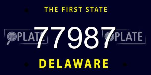 77987 Delaware License Plate