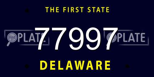77997 Delaware License Plate