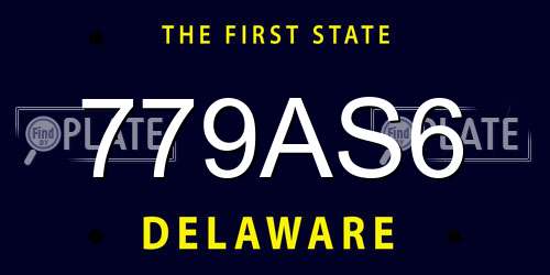 779AS6 Delaware License Plate