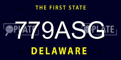 779ASG Delaware License Plate