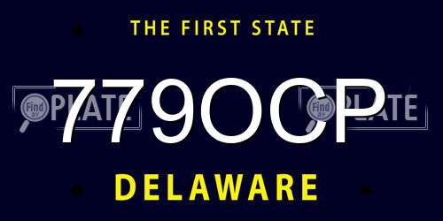 779OCP Delaware License Plate
