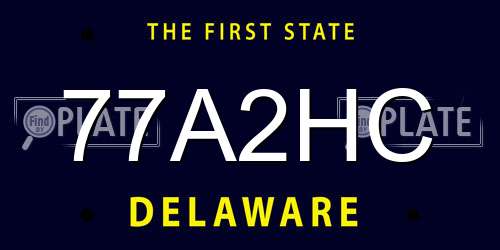 77A2HC Delaware License Plate