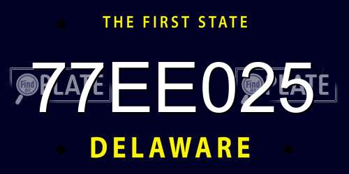 77EE025 Delaware License Plate