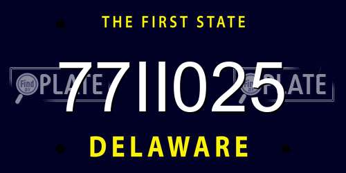 77II025 Delaware License Plate