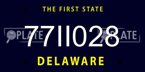 77II028 Delaware License Plate