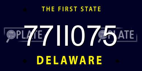 77II075 Delaware License Plate