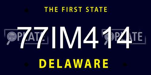 77IM414 Delaware License Plate