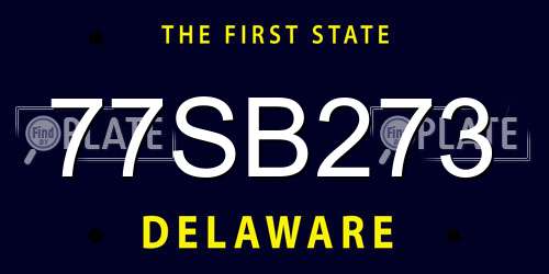 77SB273 Delaware License Plate