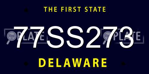 77SS273 Delaware License Plate