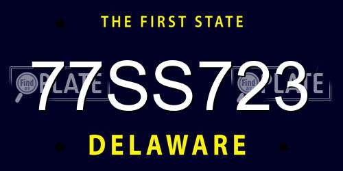77SS723 Delaware License Plate