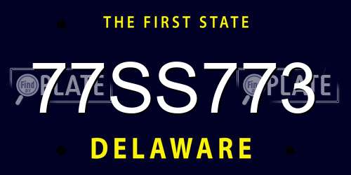 77SS773 Delaware License Plate