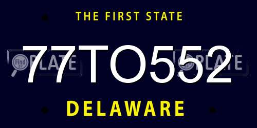 77TO552 Delaware License Plate