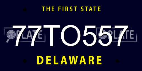 77TO557 Delaware License Plate