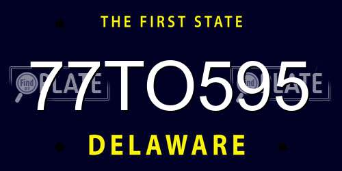 77TO595 Delaware License Plate