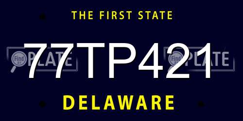 77TP421 Delaware License Plate