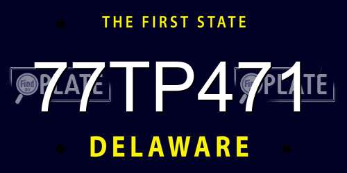 77TP471 Delaware License Plate