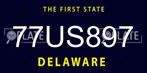 77US897 Delaware License Plate