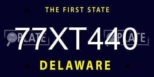 77XT440 Delaware License Plate