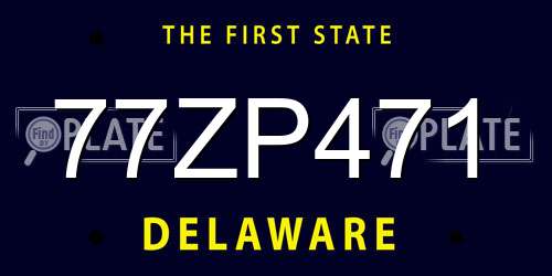 77ZP471 Delaware License Plate