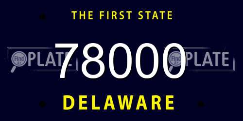 78000 Delaware License Plate