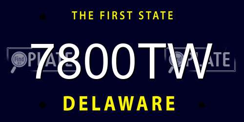 7800TW Delaware License Plate