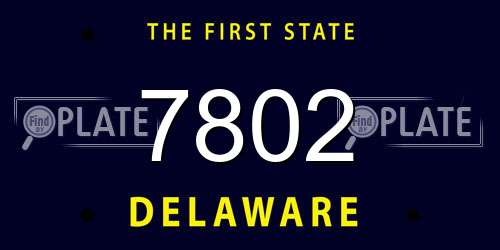 7802 Delaware License Plate