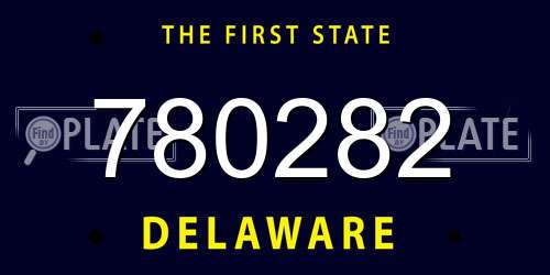 780282 Delaware License Plate